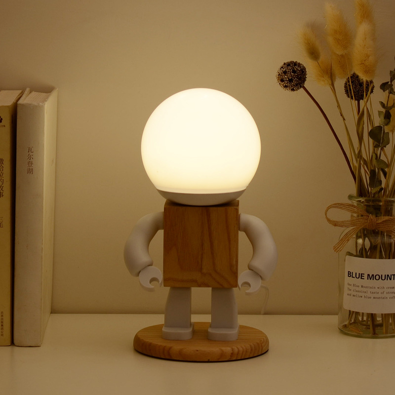 Nordic Desk Lamp Modern Robot Table Lamp Read Night Light Rechargeable Lamp Cute Children Led Living Room Bedside Decoration