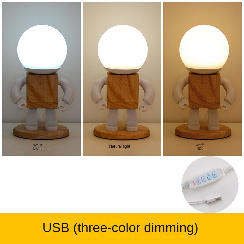 Nordic Desk Lamp Modern Robot Table Lamp Read Night Light Rechargeable Lamp Cute Children Led Living Room Bedside Decoration