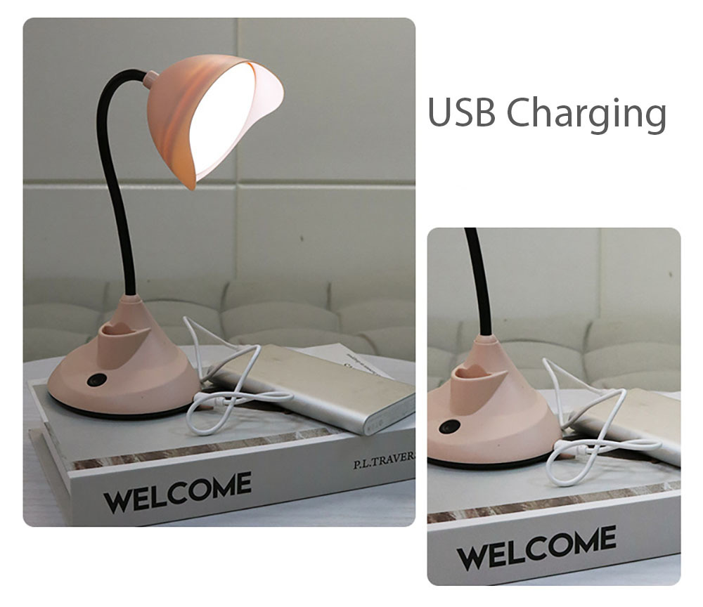 LED College School Study Desk Lamp Large LED Bulb Reading Light No Visible Strobing Student Flower Shape Table Lamp