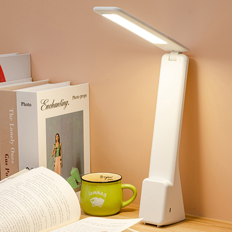 LED Desk Lamp Three-Speed Touch Dimming Foldable Reading Student Study Eye Protection Table Light Night Bedroom Lamps