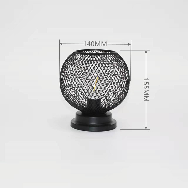 Creative wrought iron hollow spray paint night light home decoration mesh lighting table lamp