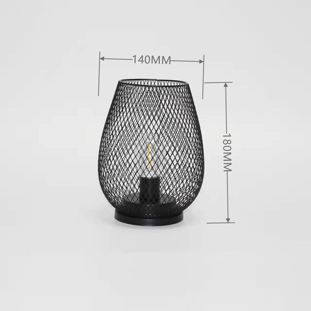 Creative wrought iron hollow spray paint night light home decoration mesh lighting table lamp