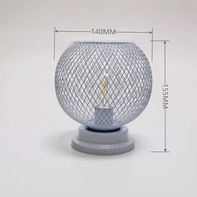 Creative wrought iron hollow spray paint night light home decoration mesh lighting table lamp