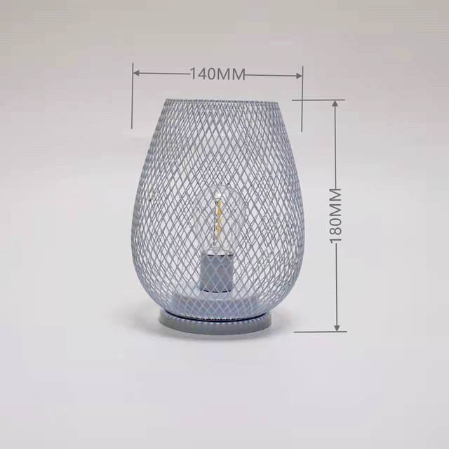 Creative wrought iron hollow spray paint night light home decoration mesh lighting table lamp