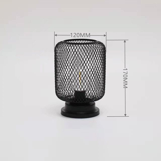 Creative wrought iron hollow spray paint night light home decoration mesh lighting table lamp