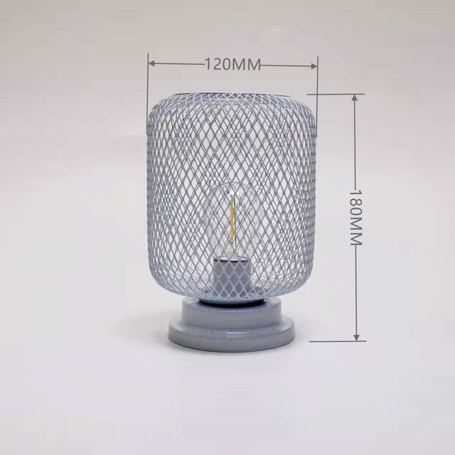 Creative wrought iron hollow spray paint night light home decoration mesh lighting table lamp