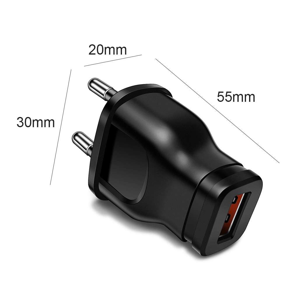 EU Plug Cool USB Charger Quick Charge 3.0 Mobile Phone Fast Wall Charger 1A 18W Charger For Huawei IPhone