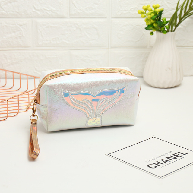 1 Pc Mermaid Women Cosmetic Bag Zipper Makeup Bag Travel Lipstick Beauty Case Waterproof  Toiletry Bag