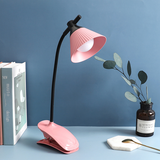 Rechargeable Led Small Table Lamp Eye Protection For College Students' Bedside Reading Dormitory Clip Learning Desk Light