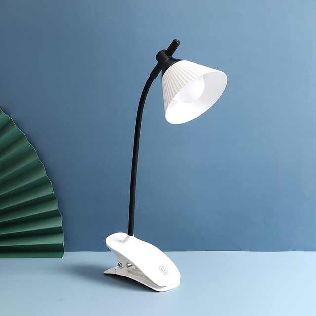 Rechargeable Led Small Table Lamp Eye Protection For College Students' Bedside Reading Dormitory Clip Learning Desk Light