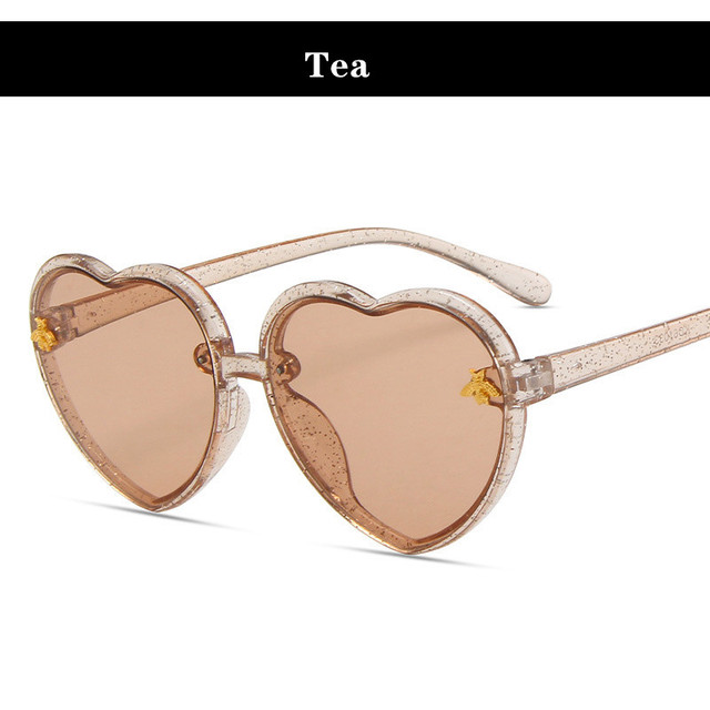 Fashion Brand Heart Kids Sunglasses Children Retro Cute Pink Cartoon Sun Glasses Frame Girls Boys Baby Sunglasses UV400 Eyewear