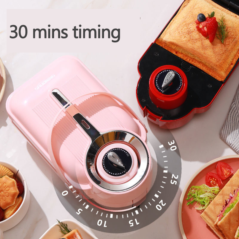 Electric Sandwich Maker Timing Waffle Maker Bread Toaster Pancake Donuts Baker Multifunction Breakfast Machine Sandwichera 220V