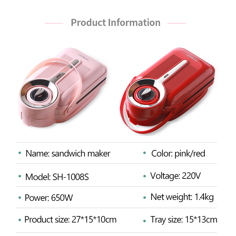Electric Sandwich Maker Timing Waffle Maker Bread Toaster Pancake Donuts Baker Multifunction Breakfast Machine Sandwichera 220V