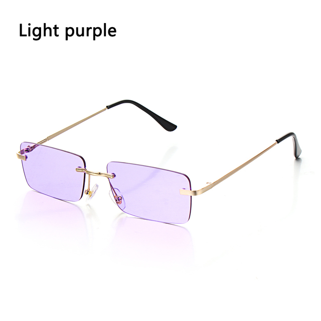 Fashion Rectangle Rimless Sunglasses Square Vintage Glasses Luxury Design Unisex Retro Frame Gradient Glasses UV400 Eyewear