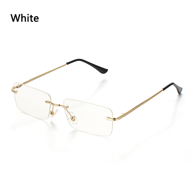 Fashion Rectangle Rimless Sunglasses Square Vintage Glasses Luxury Design Unisex Retro Frame Gradient Glasses UV400 Eyewear
