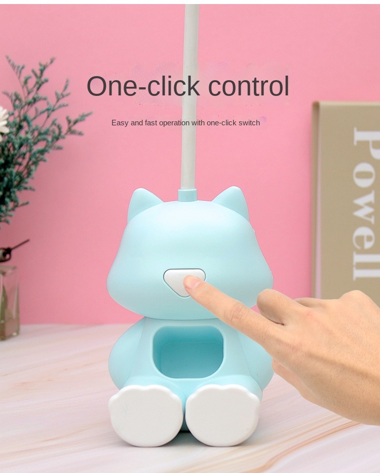Mini Cartoon Pen Holder Reading Desk Lamp Usb Charger Lamp Reading Lamps Mobile Phone Tool Holder Eye Protection Desk Light