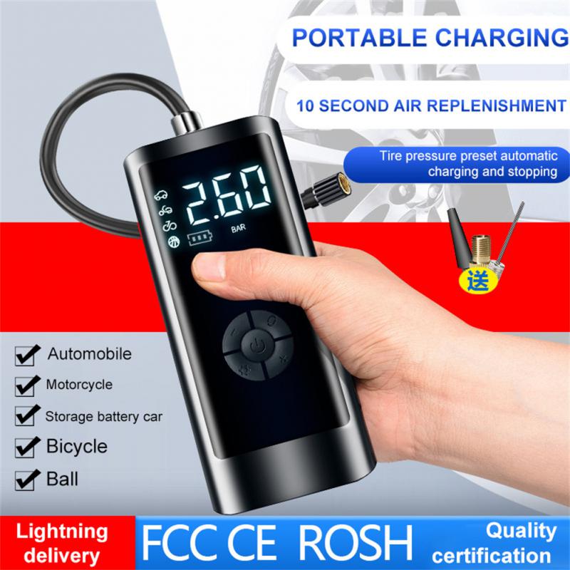 Car Air Inflator Pump  Portable Multifunctional  Wireless Intelligent Digital Display Air Compressor Inflatable Pump