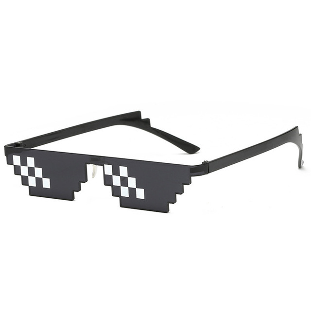 NEW Design Funny Mosaic Sunglasses  Life Sun Glasses Pixel Black Retro Gamer Robot Sunglasses Birthday Party Cosplay Favors
