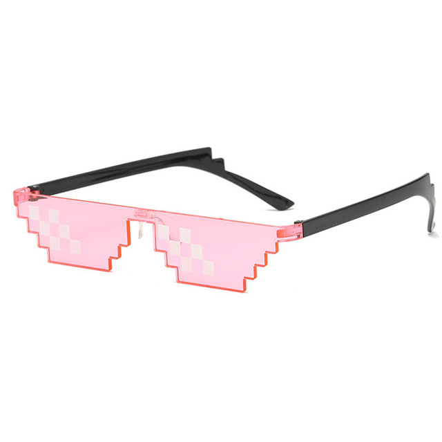 NEW Design Funny Mosaic Sunglasses  Life Sun Glasses Pixel Black Retro Gamer Robot Sunglasses Birthday Party Cosplay Favors