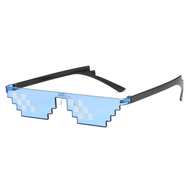 NEW Design Funny Mosaic Sunglasses  Life Sun Glasses Pixel Black Retro Gamer Robot Sunglasses Birthday Party Cosplay Favors