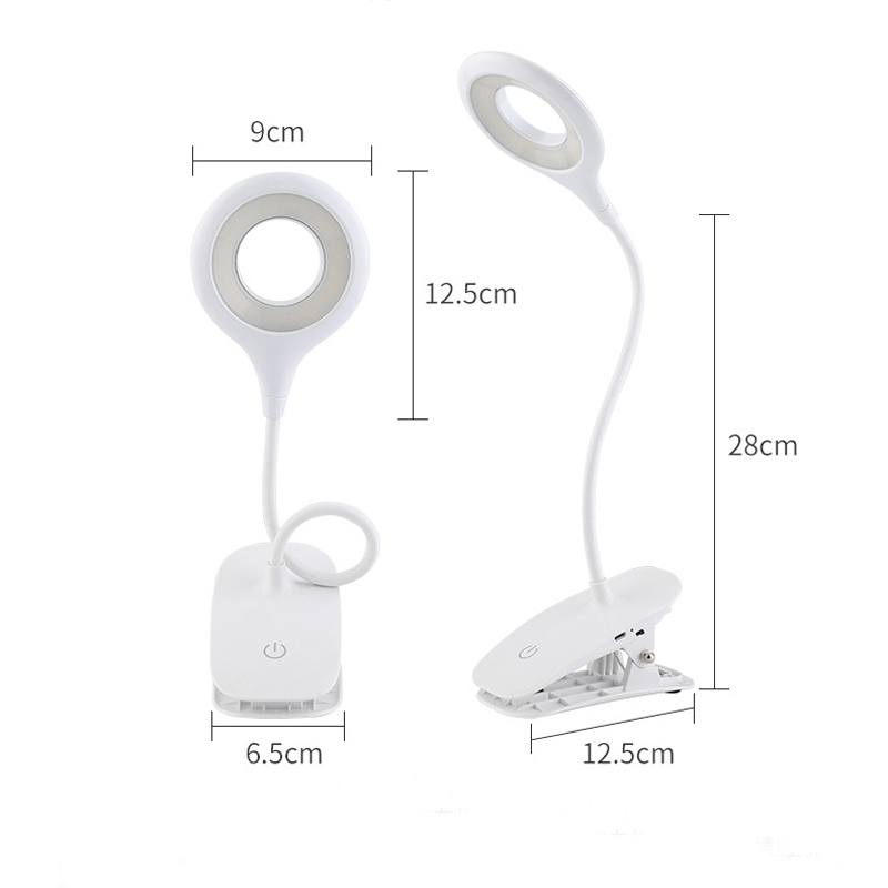 Portable Desk Lamp Rechargeable Reading Light Eye Protect Book Light LED USB Reading Lamp Touch Control Clip Table Desk Lamp