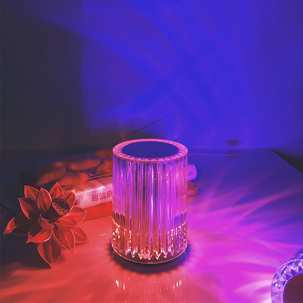 RGB lamp rechargeable crystal lamp remote control 16 color changing bar table lamp restaurant Decorative Night Lamp