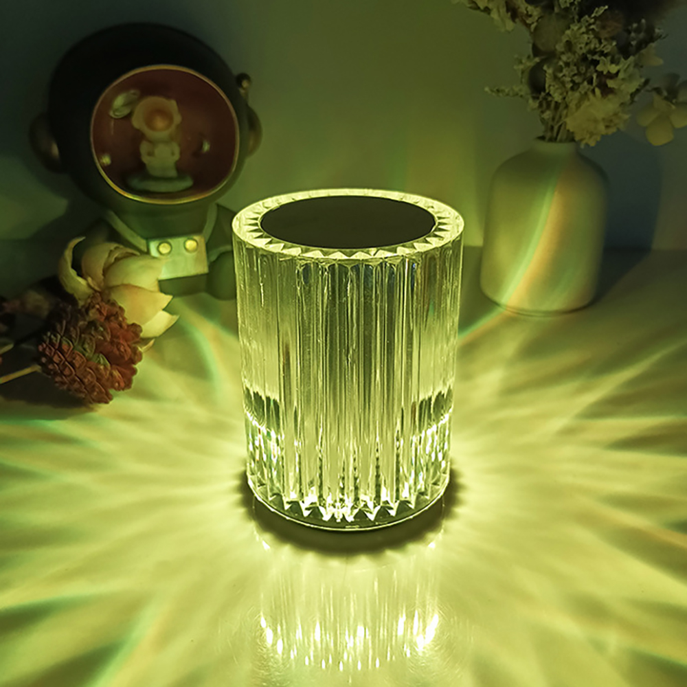 RGB lamp rechargeable crystal lamp remote control 16 color changing bar table lamp restaurant Decorative Night Lamp