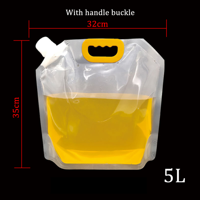 1.5/3/5L Foldable Beer Bag Transparent Stand-Up Plastic Juice Milk Packaging Bag Outdoor Camping Hiking Portable Water Bags