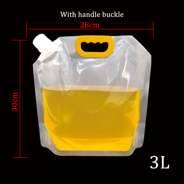 1.5/3/5L Foldable Beer Bag Transparent Stand-Up Plastic Juice Milk Packaging Bag Outdoor Camping Hiking Portable Water Bags