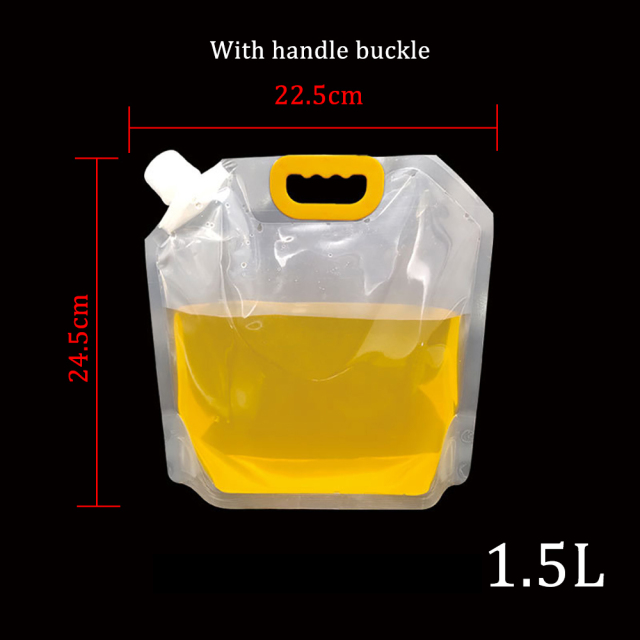 1.5/3/5L Foldable Beer Bag Transparent Stand-Up Plastic Juice Milk Packaging Bag Outdoor Camping Hiking Portable Water Bags