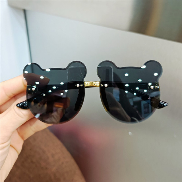 Kids Sunglasses Bear Shape Children Glasses Trendy Girls Boys Sun Glasses Cartoon Eyeglasses Shades Driver Goggles Anti-glare