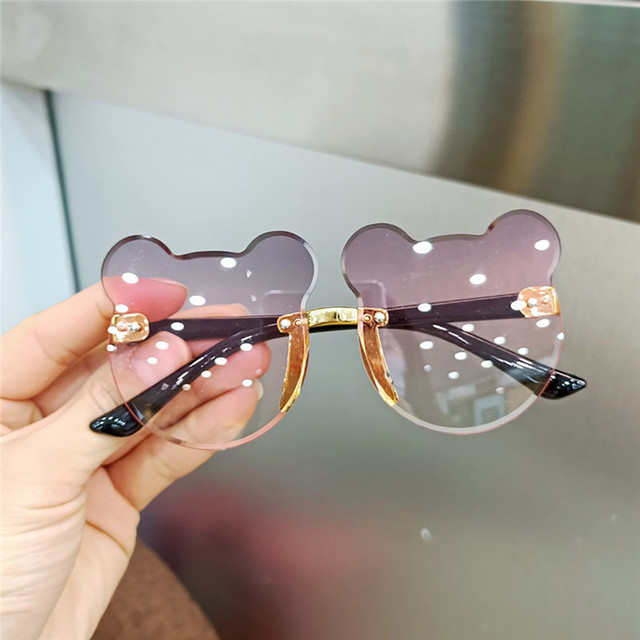Kids Sunglasses Bear Shape Children Glasses Trendy Girls Boys Sun Glasses Cartoon Eyeglasses Shades Driver Goggles Anti-glare