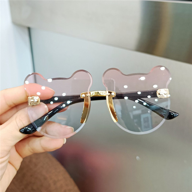 Kids Sunglasses Bear Shape Children Glasses Trendy Girls Boys Sun Glasses Cartoon Eyeglasses Shades Driver Goggles Anti-glare