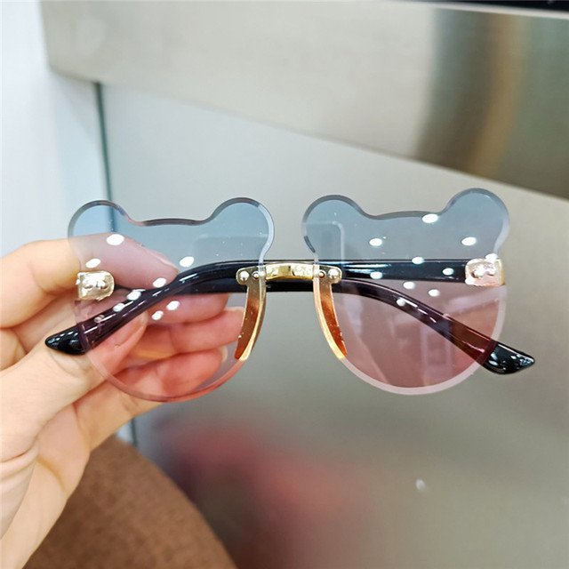Kids Sunglasses Bear Shape Children Glasses Trendy Girls Boys Sun Glasses Cartoon Eyeglasses Shades Driver Goggles Anti-glare