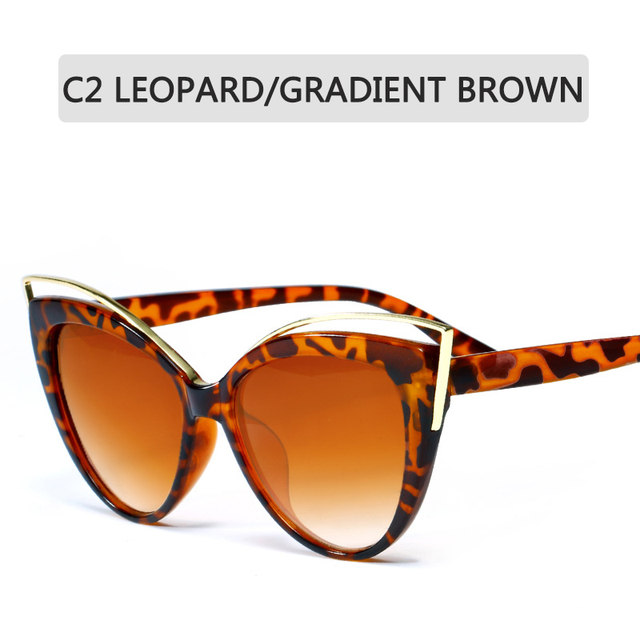 Fashion Cat Eye Sunglasses Women Brand Designer Metal Eyeglasses Mirror Classic Vintage Oculos De Sol Feminino UV400