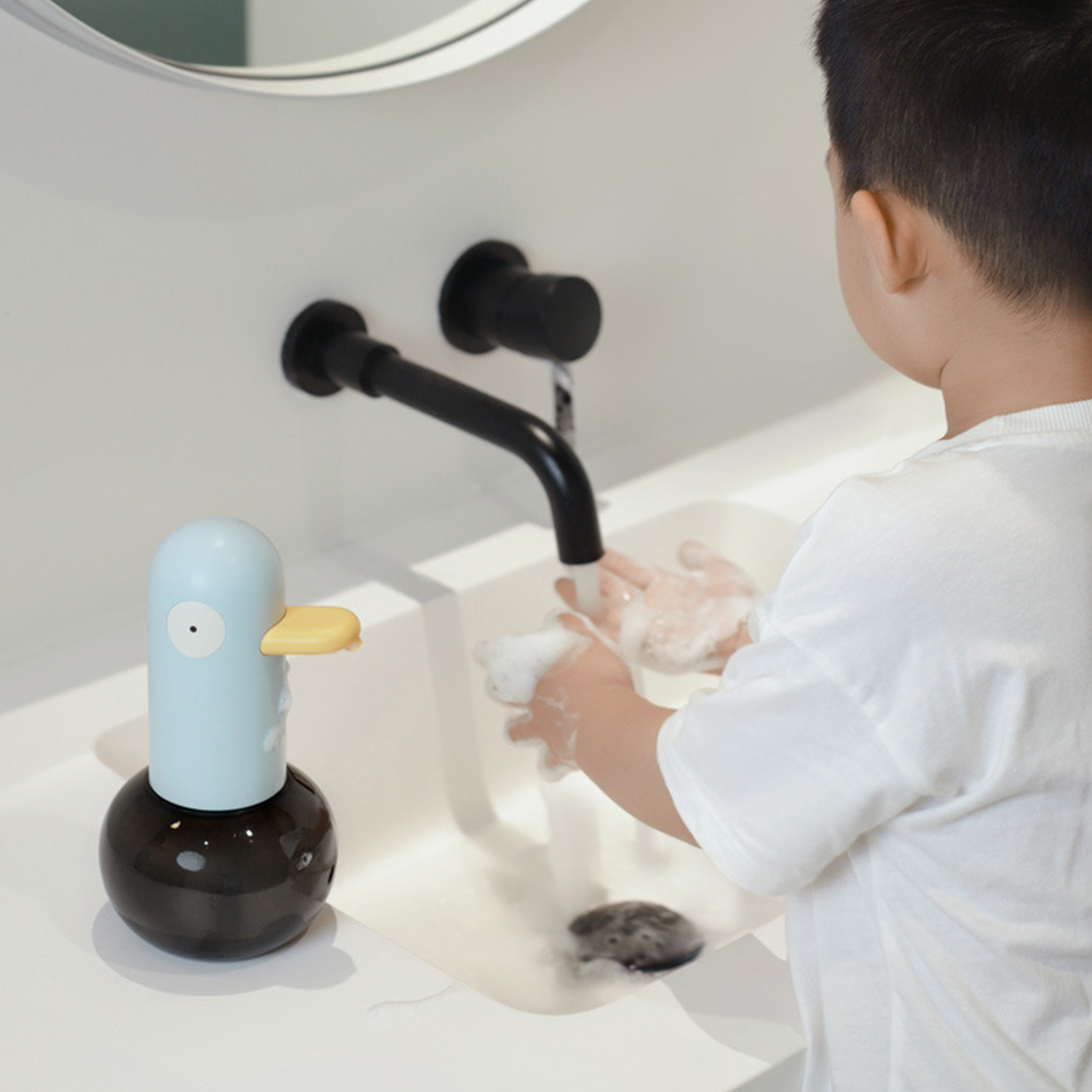 Foam Soap Dispenser Bathroom Duck Shaped Soap Dispenser Automatic Foaming Liquid Soap Dispensers Touchless USB for Hotel