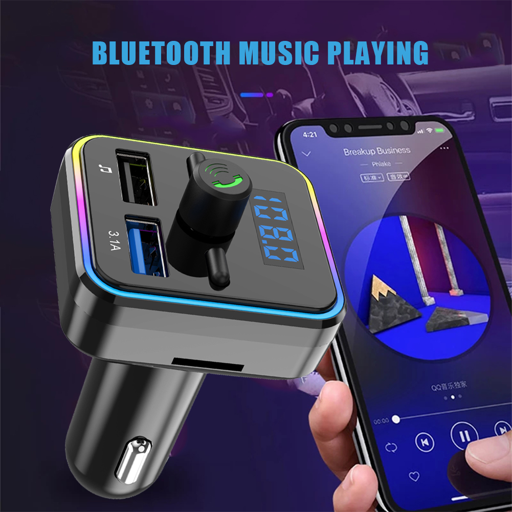 Dual USB Smart Fast Charger TF U Disk Bluetooth-compatible 5.0 FM Transmitter Car MP3 Player Wireless Handsfree Audio Receiver