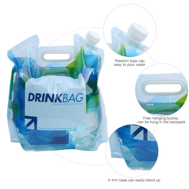 10L Portable Water Bag Foldable Emergency Container Water Carrier Bag Outdoor Camping Hiking Drink Water Bag