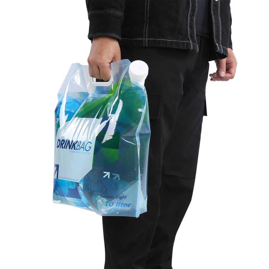 10L Portable Water Bag Foldable Emergency Container Water Carrier Bag Outdoor Camping Hiking Drink Water Bag
