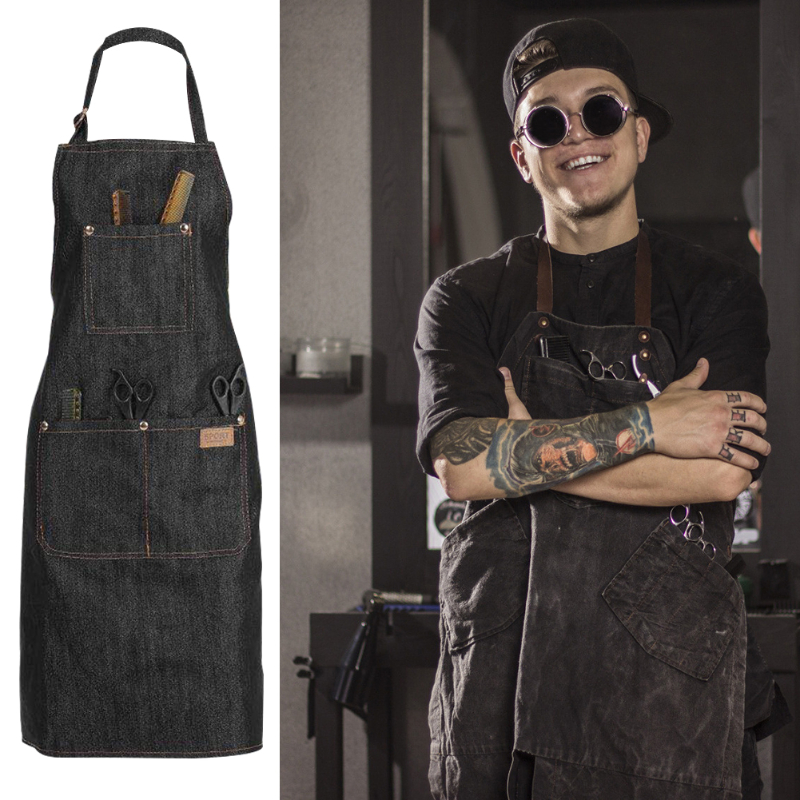 1PC Hair Dresser for Salon Apron Hairdressing Cape Hair Cloth Dyeing Cape for Barber Shop Black Jean Styling