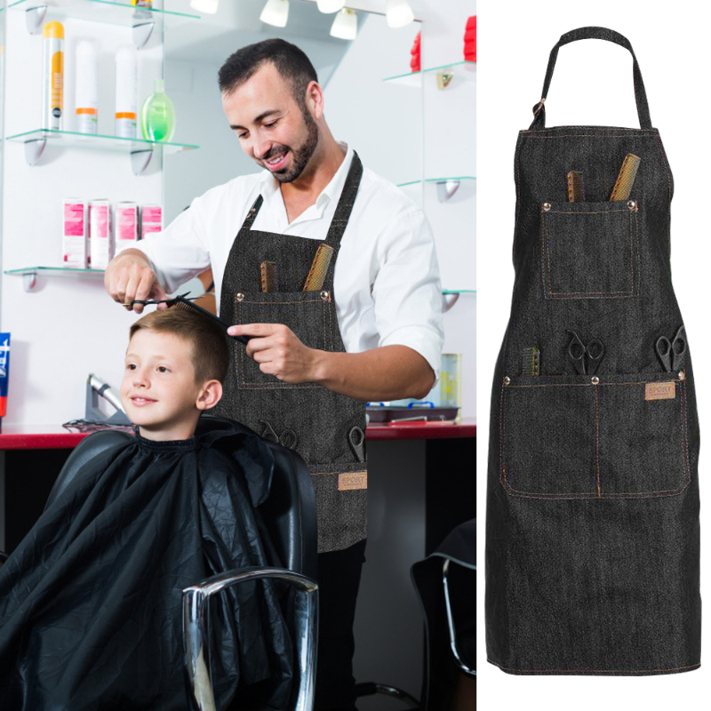 1PC Hair Dresser for Salon Apron Hairdressing Cape Hair Cloth Dyeing Cape for Barber Shop Black Jean Styling