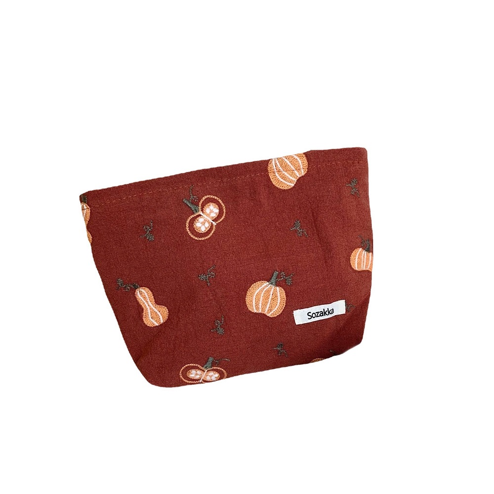 3D Pumpkin Embroidered Makeup Bags Organizer Handbag Fashion Zipper Pouch Purses Large Capacity Woman Cosmetic Bag