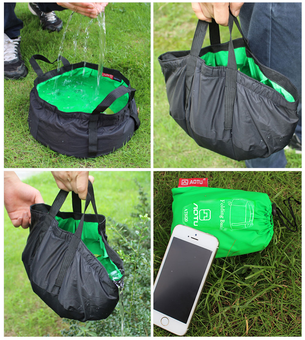 8.5L Outdoor Foldable Water Bag Portable Collapsible Camping Washing Basin Bucket Fishing Folding Bucket Hiking Water Container