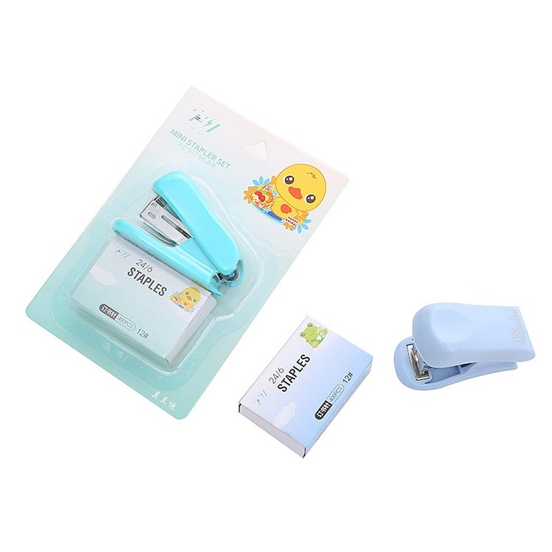 Mini Morandi Color Metal Stapler Set With Staples Binding Tools Stationery Office School Student Supplies
