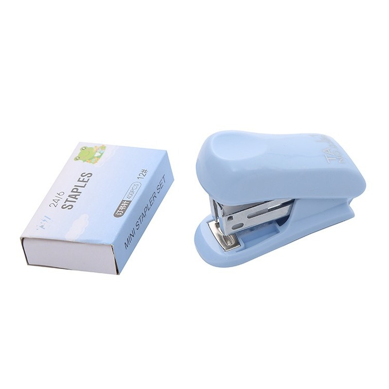 Mini Morandi Color Metal Stapler Set With Staples Binding Tools Stationery Office School Student Supplies