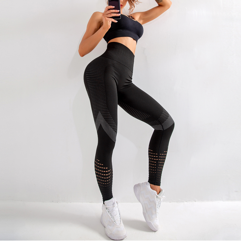 Women Yoga Leggings Women Seamless Energy Tights Workout Running Activewear Yoga Pants Hollow Sport Trainning Wear Leggings