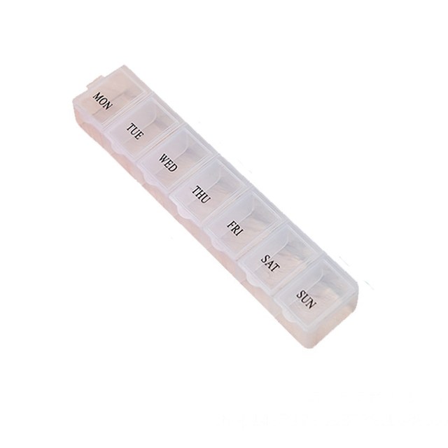 Plastic Pill Box Portable Exquisite Three-color Plastic 7 Days Small Pill Medicine Storage Box Drug Separation