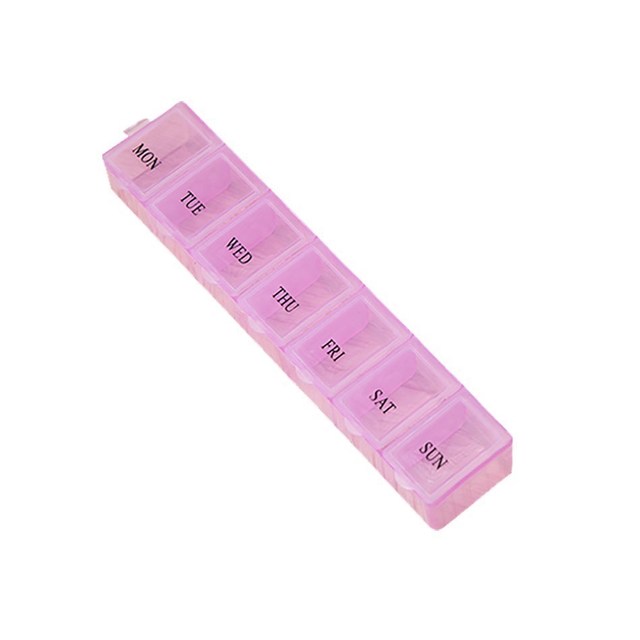 Plastic Pill Box Portable Exquisite Three-color Plastic 7 Days Small Pill Medicine Storage Box Drug Separation