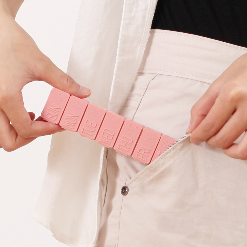 2Pcs Travel Pill Box Holder Weekly Medicine Storage Organizer Container Drug Tablet Dispenser Independent Lattice Pill Case