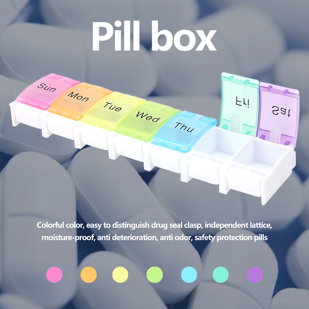 Weekly Pills Box Tablet Medicine Storage Case Drug Container Medicine Box Pill Box Tablet Storage Box Organizer